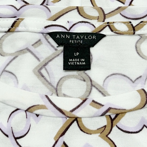 Ann Taylor Women’s Pullover Chain Heart Modal Blouse Size Large Petite - Picture 4 of 7